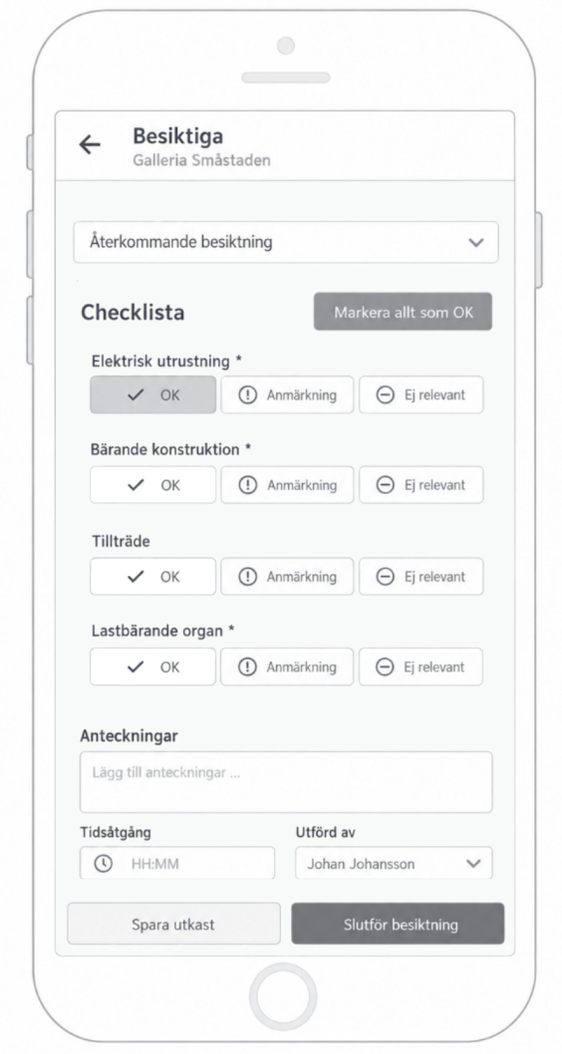 DEKRA mobile field checklist concept