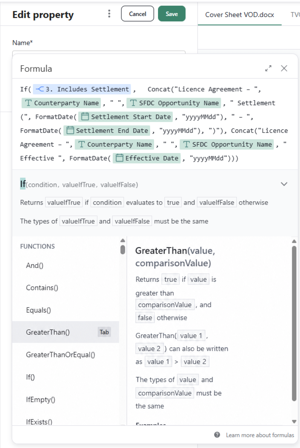 STIM contract property formula editor